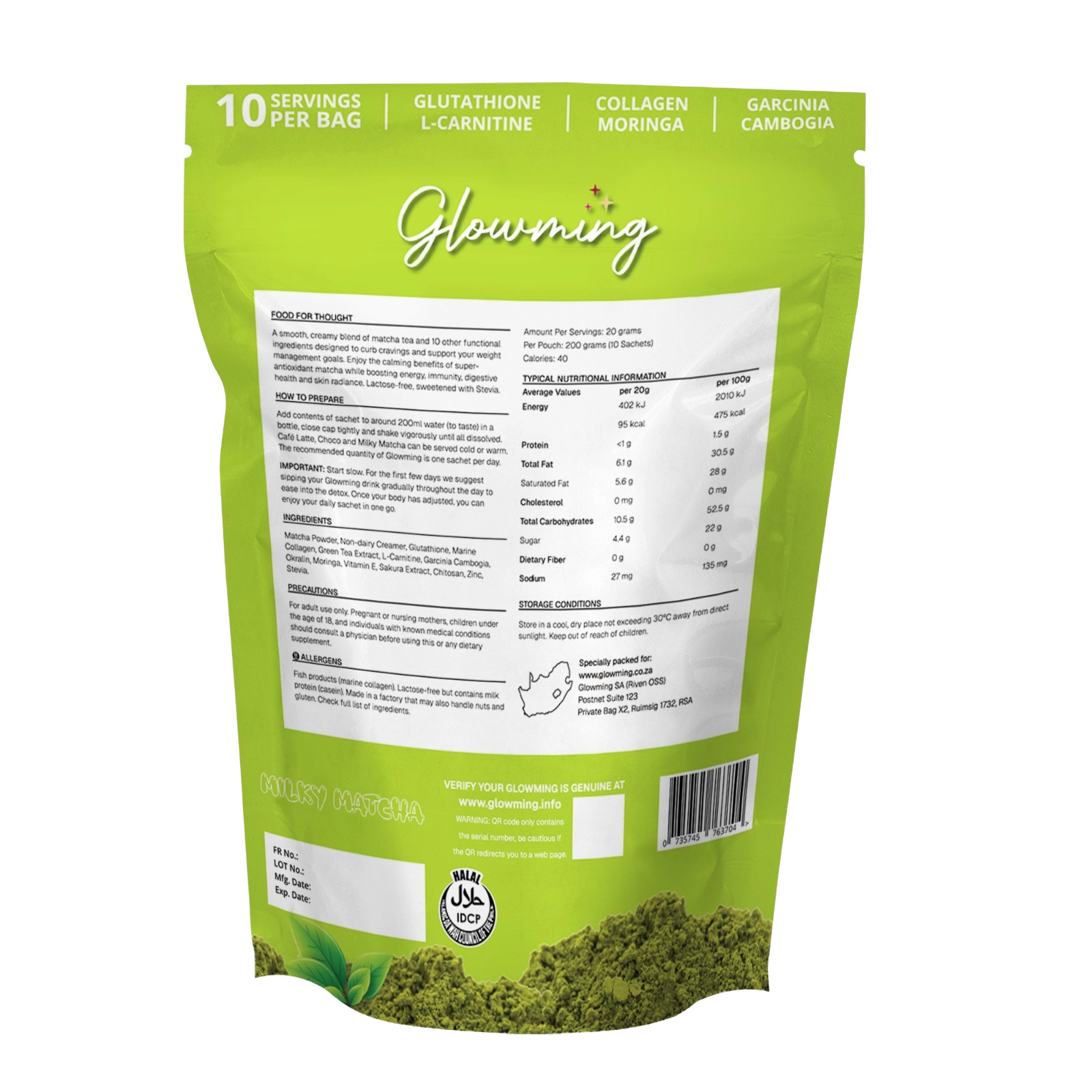 Milky Matcha 200g back