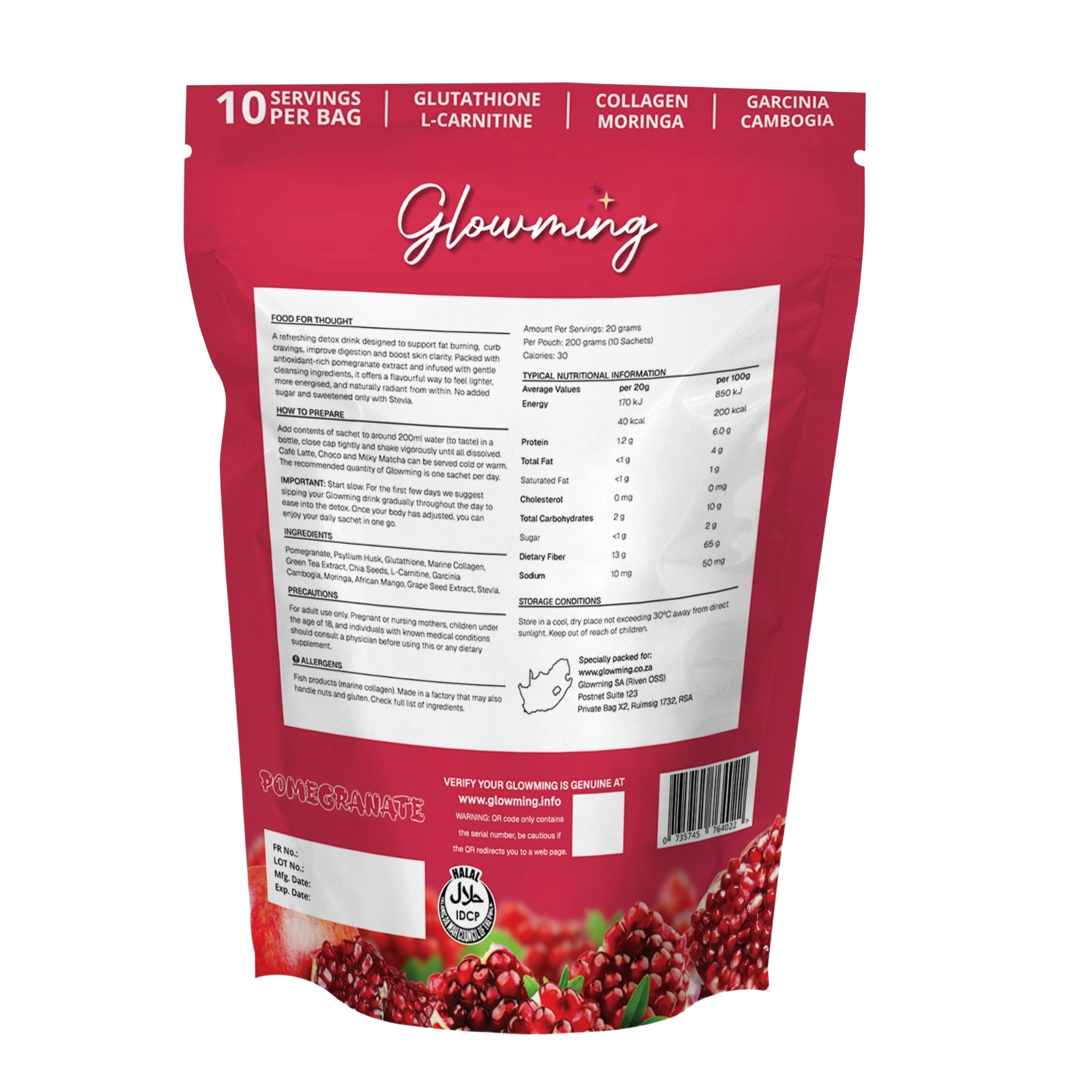 Pomegranate 200g back