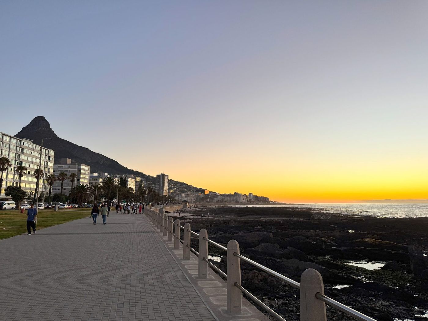 Sea Point promenade at sunset
